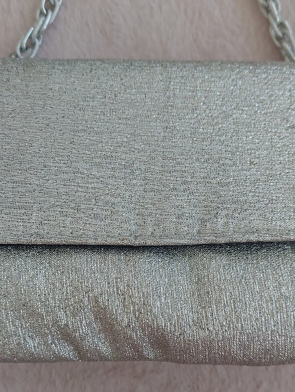 Silver Evening Clutch Bag with Chain Handle  NWOT